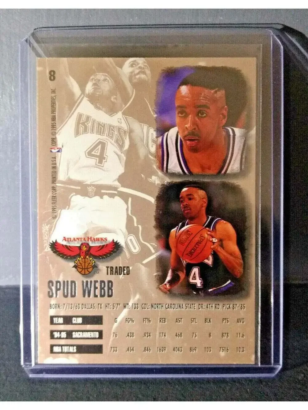 1995-96 Spud Webb Fleer Ultra #8 Basketball Card